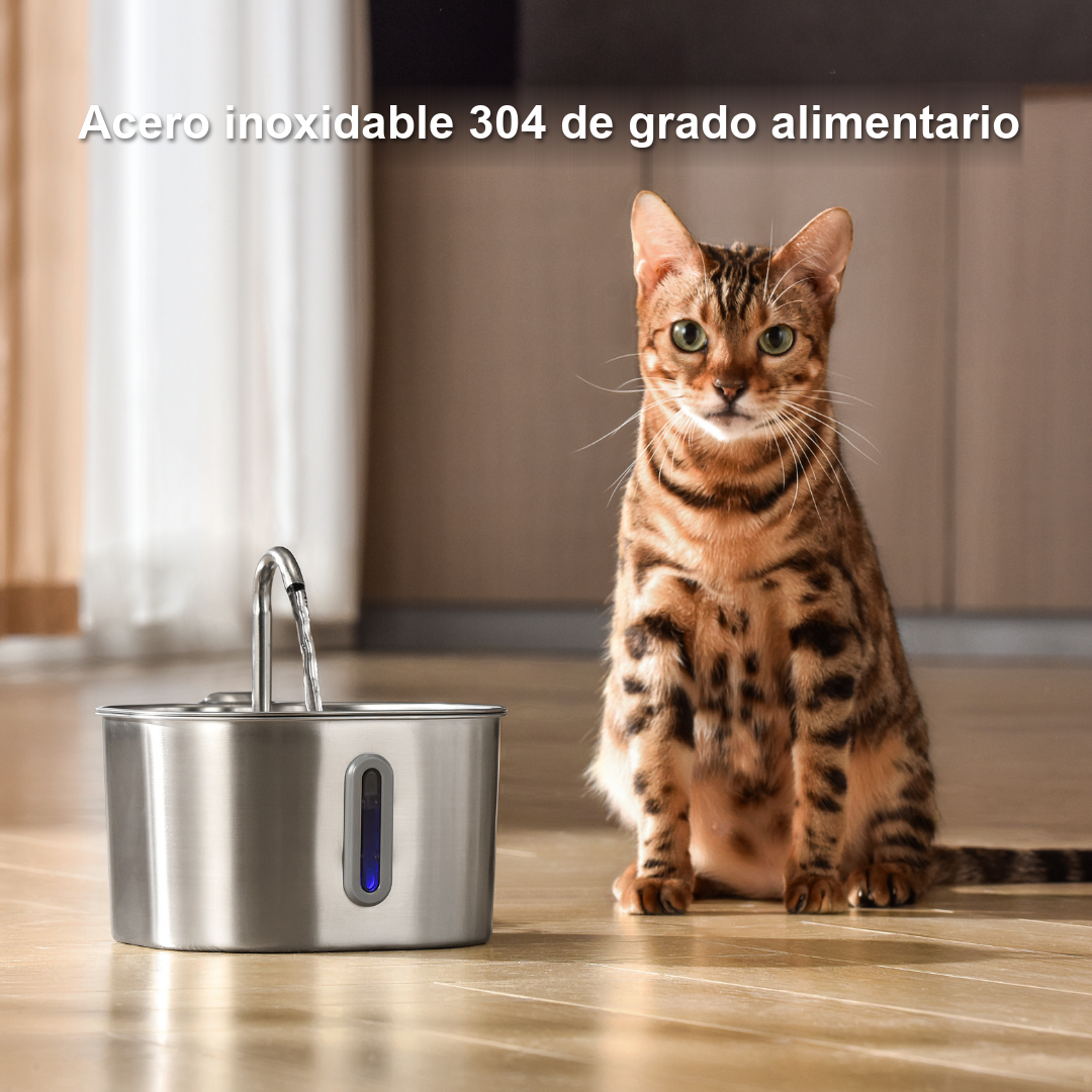 Fuente de agua de 2,2 l - fuente de acero inoxidable 304 de grado alimentario